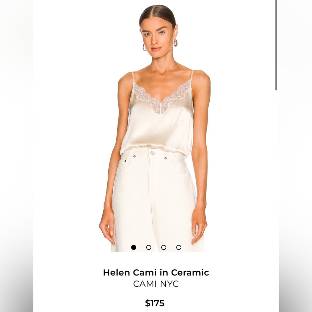 Cami NYC Helen Lace Trim Cream/Ceramic Color Cami NWOT
